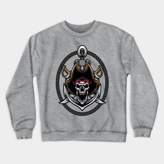 Screaming Skull Pirate Crewneck Sweatshirt by ShopWithWalid